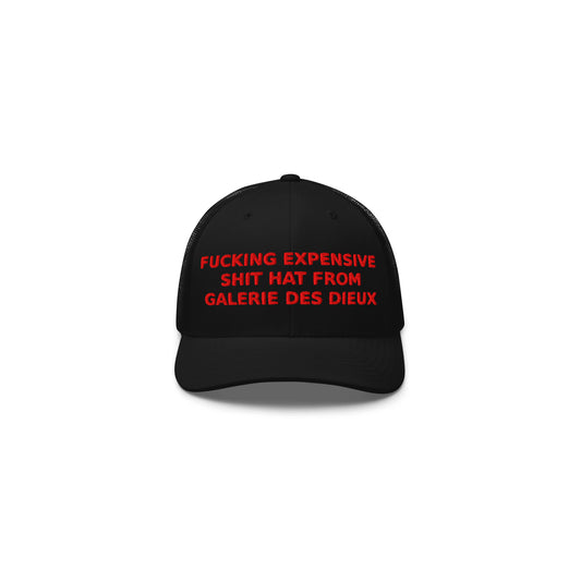 EXPENSIVE SHIT HAT - Retro Trucker Cap - Black&Red
