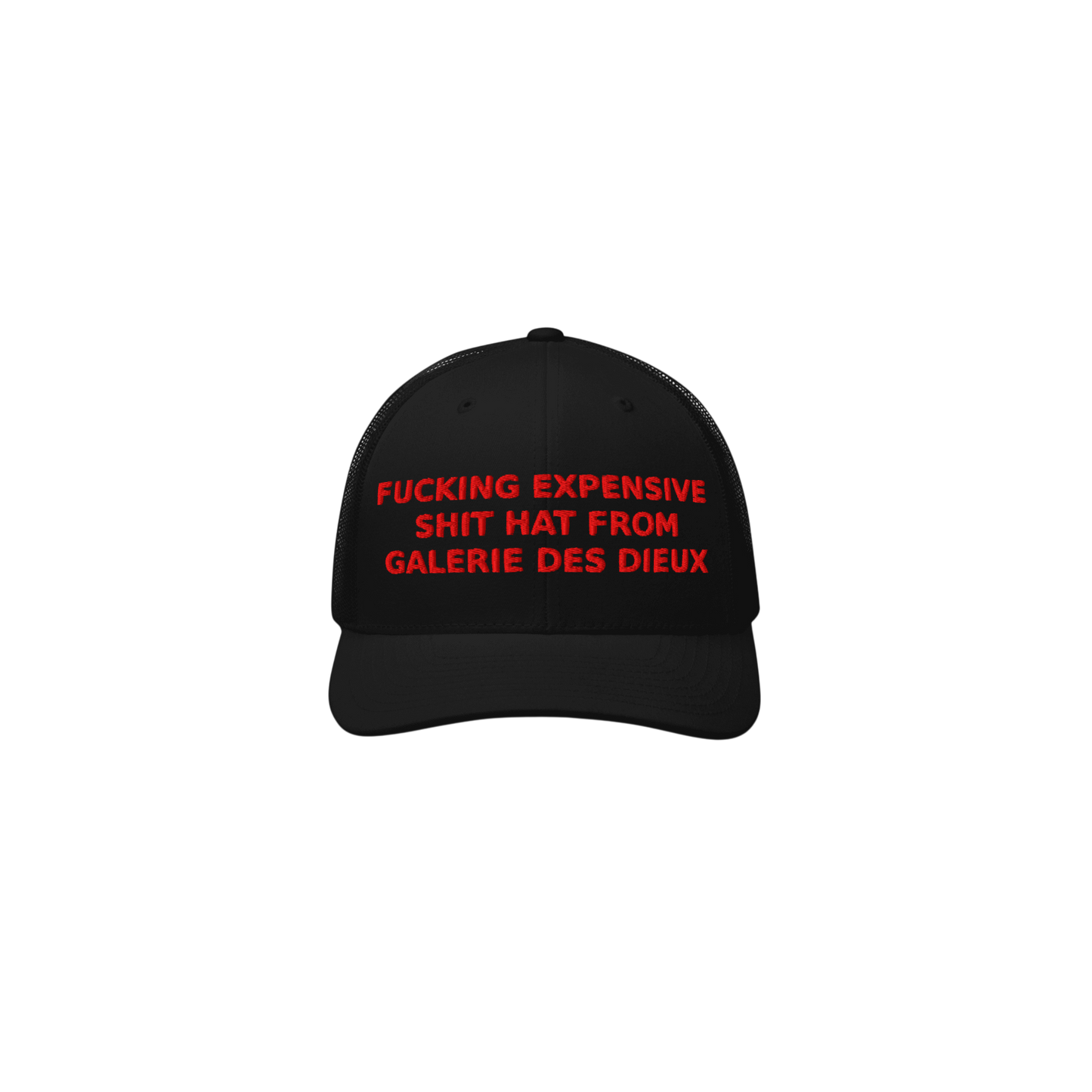 EXPENSIVE SHIT HAT - Retro Trucker Cap - Black&Red