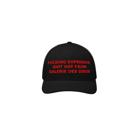 EXPENSIVE SHIT HAT - Retro Trucker Cap - Black&Red