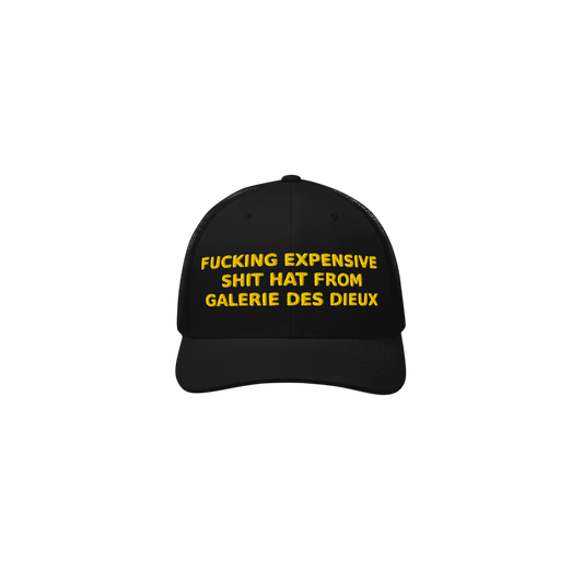 EXPENSIVE SHIT HAT - Retro Trucker Cap - Black&Yellow