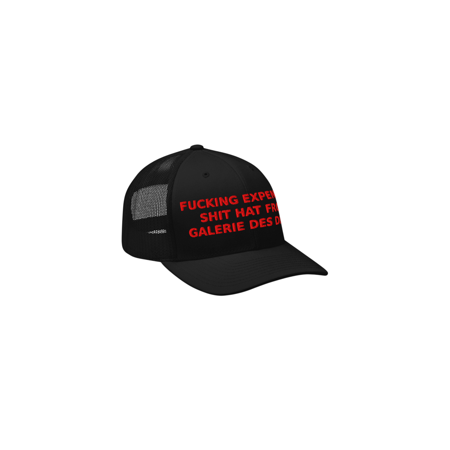EXPENSIVE SHIT HAT - Retro Trucker Cap - Black&Red